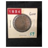 1854 Large Cent