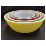 (4) Vintage Primary Colors Pyrex Nesting Bowls