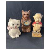 (3) Contemporary Cast Metal Still Banks