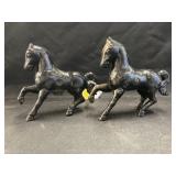 (2) Cast Metal Horse Form Still Banks