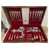 Silverplate Flatware Service with Silverware Chest