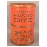 Early Large Gillies & Co Coffee Barrel Display.