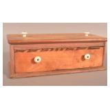 Small Red-Painted Wood Country Store Label Holder.