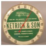 Ketrick & Son Chester, PA Advertising Thermometer.