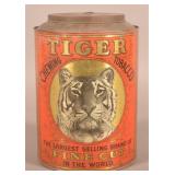 Rare "Two Headed" Red Tiger Tobacco Tin.