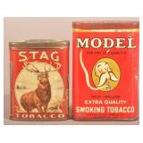Stag & Model Chewing Tobacco Pocket Tins.
