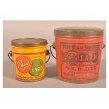 Two Reading, PA Small Bail-Handled Lard Tins.