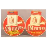 Pair L&M Filter Cigarette Embossed Signs.