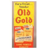 Vertical Old Gold Metal Cigarette Sign.