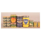 Collection of Vintage Unopened Snuff Tobacco Cans.