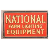 Red/White/Blue National Farm Equip Tin Sign.