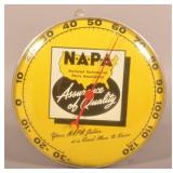 NAPA Automotive Parts Round Advert. Thermometer.