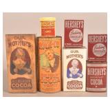 Group of Vintage Cocoa Tins and Packages.