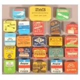Group of Vintage Fuse Tins Including Mopar & Ford.