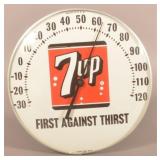 7Up "First Against Thirst" Round Thermometer.