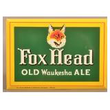 Tin-Over-Cardboard Fox Head Brewing Co. Sign.