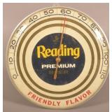 Reading Premium Beer Vintage Round Thermometer.