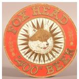 1940s Fox Head 400 9" Cardboard Embossed Sign.