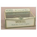 Vintage Glass Lorillard Muriel Counter Humidor.