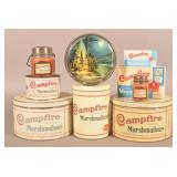 Group of Campfire Marshmallow Tins & Advertising.
