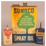 Sunoco Spray Oil Can, Flying A and Sunoco Oilers.