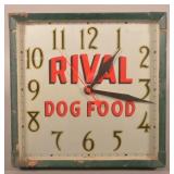 Vintage Rival Dog Food Metal Clock.