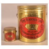 2 Vtg. Arbogast & Bastian Allentown, PA Lard Tins.