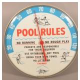 Pool Rules Poolmaster 1967 Round Thermometer.