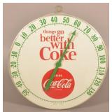 "Things Go Better With Coke" Round Thermometer.