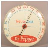 1960s PAM Clock Co. Dr. Pepper Round Thermometer.