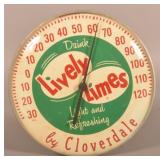 Cloverdale Lively Limes Round Thermometer.