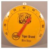 Impressive 18" USS Tiger Brand Round Thermometer.