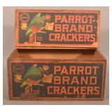 Excellent Parrot Brand Crackers Display Box.