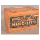 Young & Larrabees Paper Label Biscuit Display Box.