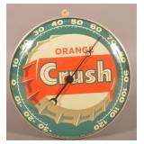 Orange Crush PAM Clock Co. Round Thermometer.