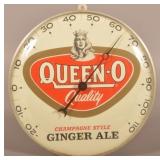 Queen-O Ginger Ale Round Thermometer.