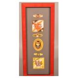 Framed Collection Fox Head Brewery Beer Labels.