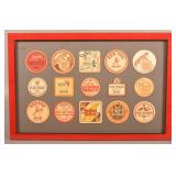 Framed Collection Fox Brewery Beer Coasters.