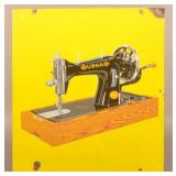 Porcelain USHA Sewing Machine Sign.