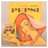 Pepsi Easel-Back Cardboard Single-Dot Display.