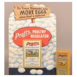 Pratts Poultry Eggs Store Counter Display Sign.