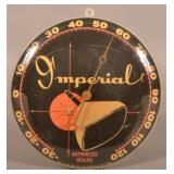 1958 Imperial TV Picture Tube Round Thermometer.