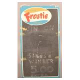 Embossed Tin Frostie Root Beer Menu Board Sign.