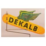 Clean Embossed DeKalb Tin Crop Spinner Sign.