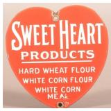 Vintage Sweet Heart Products Porcelain Sign.