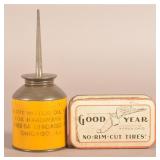Winged Foot Good Year Tin & Fox Hardware Oiler.