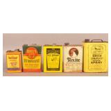 Five Large Veterinary Farm Advertising Cans.