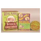 Three Royal Purple Veterinary Advertising Items.