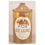 Quart Cone Top Fox De Luxe IRTP Beer Can.