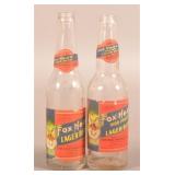 Two Fox Head Lager Beer Bottles Waukesha, WI.